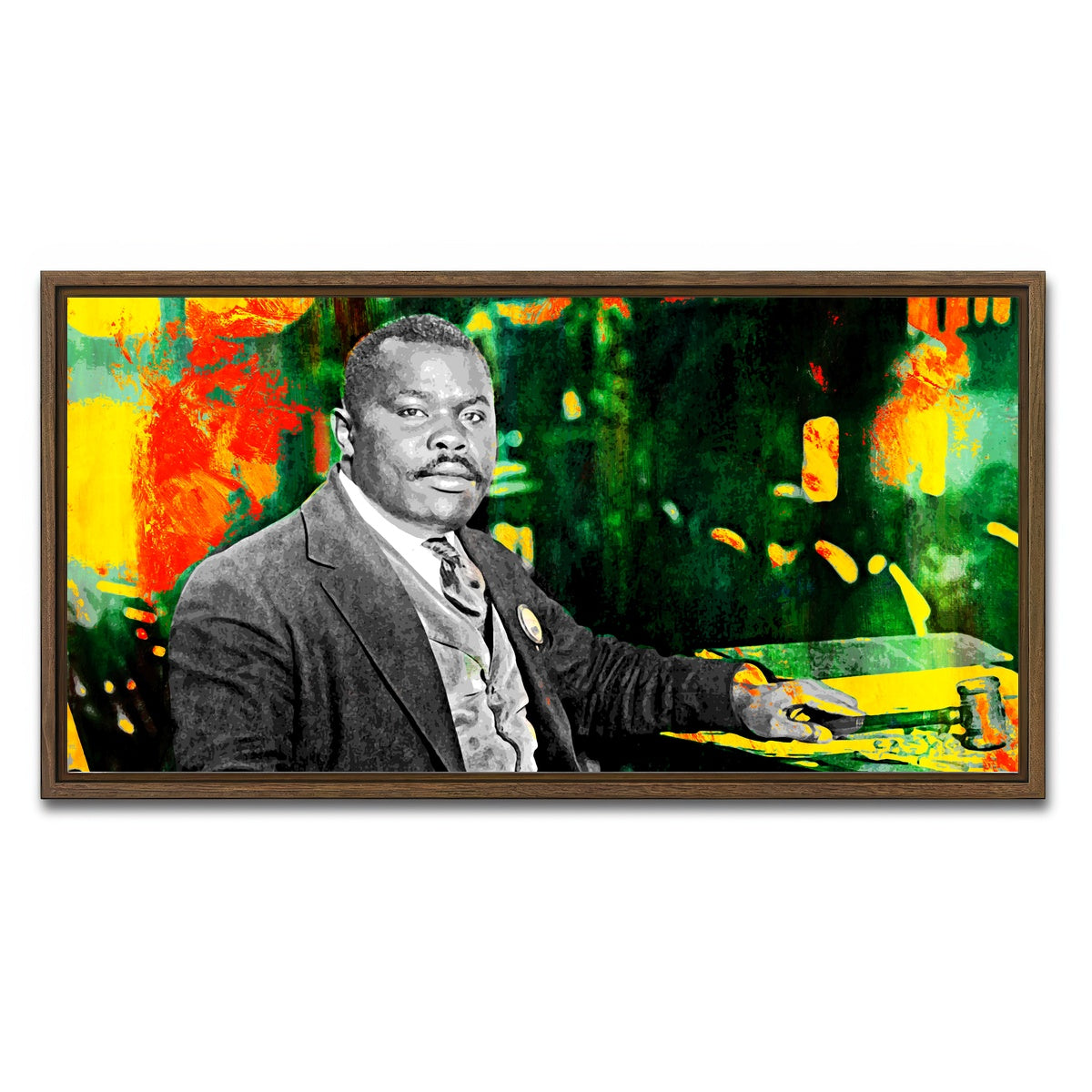 AUTO-MOCKUP WHITE | Marcus Garvey | 1 Piece | Walnut Framed Canvas | group=2x1
