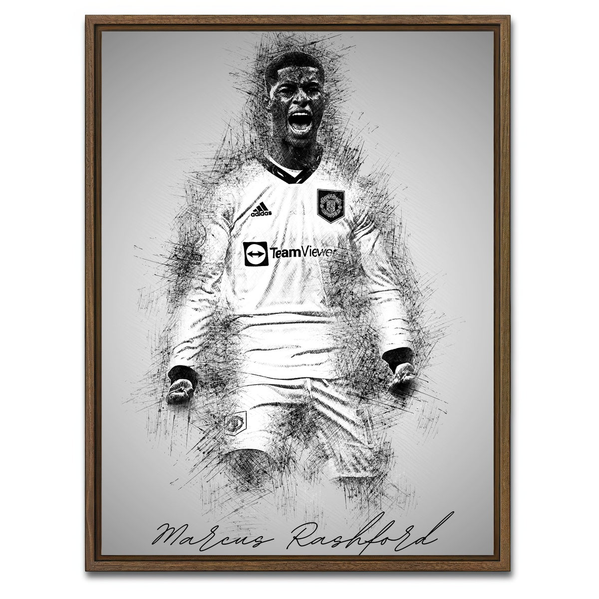 AUTO-MOCKUP WHITE | Marcus Rashford | 1 Piece | Walnut Framed Canvas | group=3x4