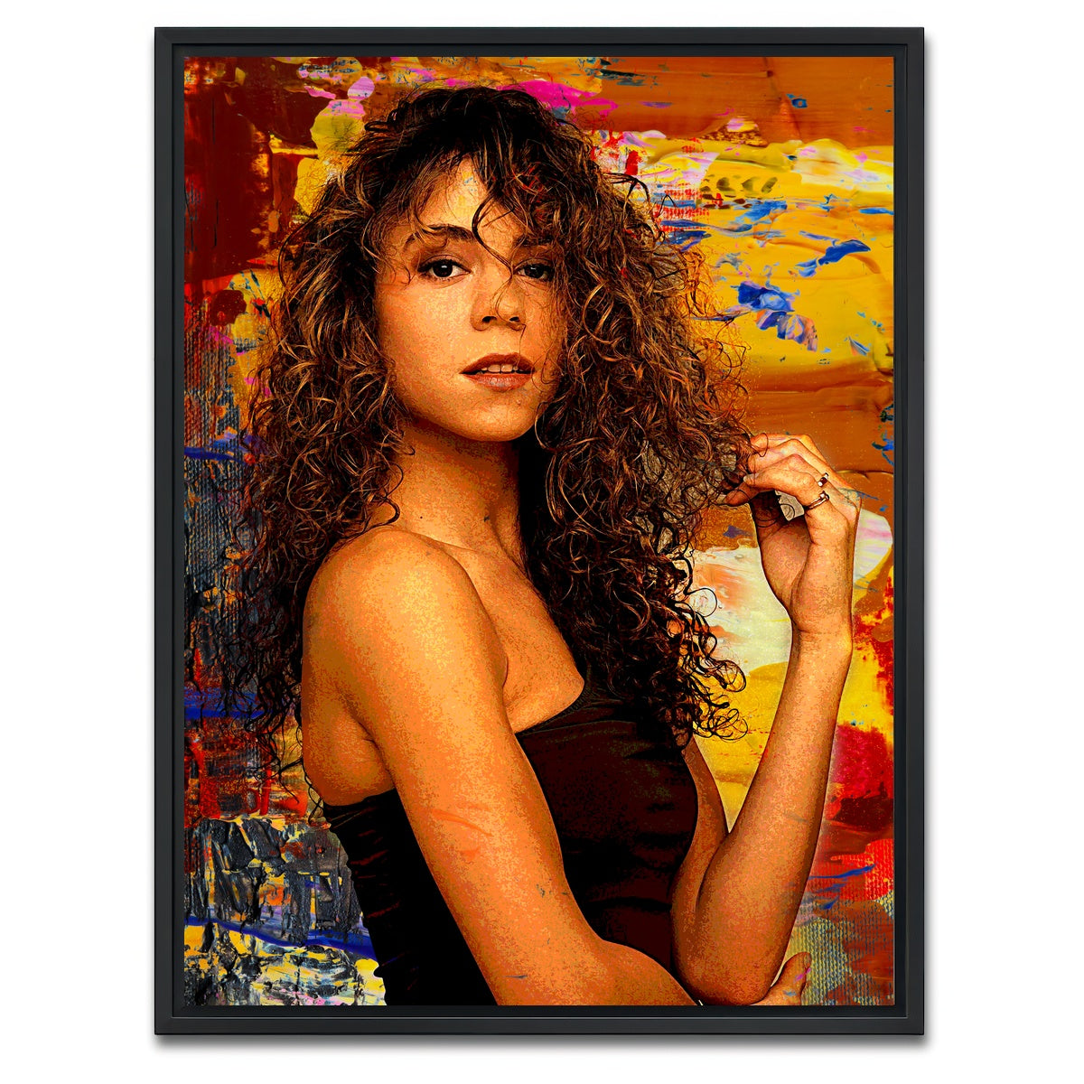 AUTO-MOCKUP WHITE | Mariah Carey | 1 Piece | Black Framed Canvas | group=3x4