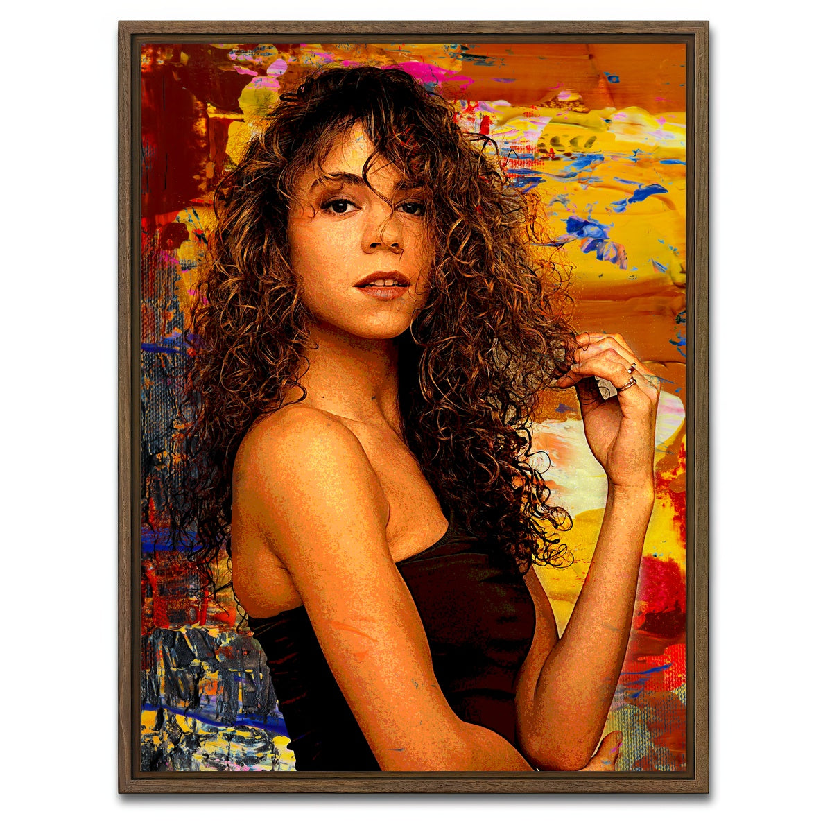 AUTO-MOCKUP WHITE | Mariah Carey | 1 Piece | Walnut Framed Canvas | group=3x4