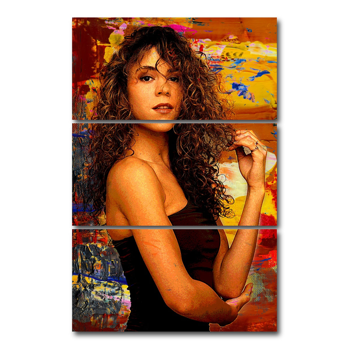 AUTO-MOCKUP WHITE | Mariah Carey | 3 Piece | Gallery Wrap Canvas | group=12x24_stacked