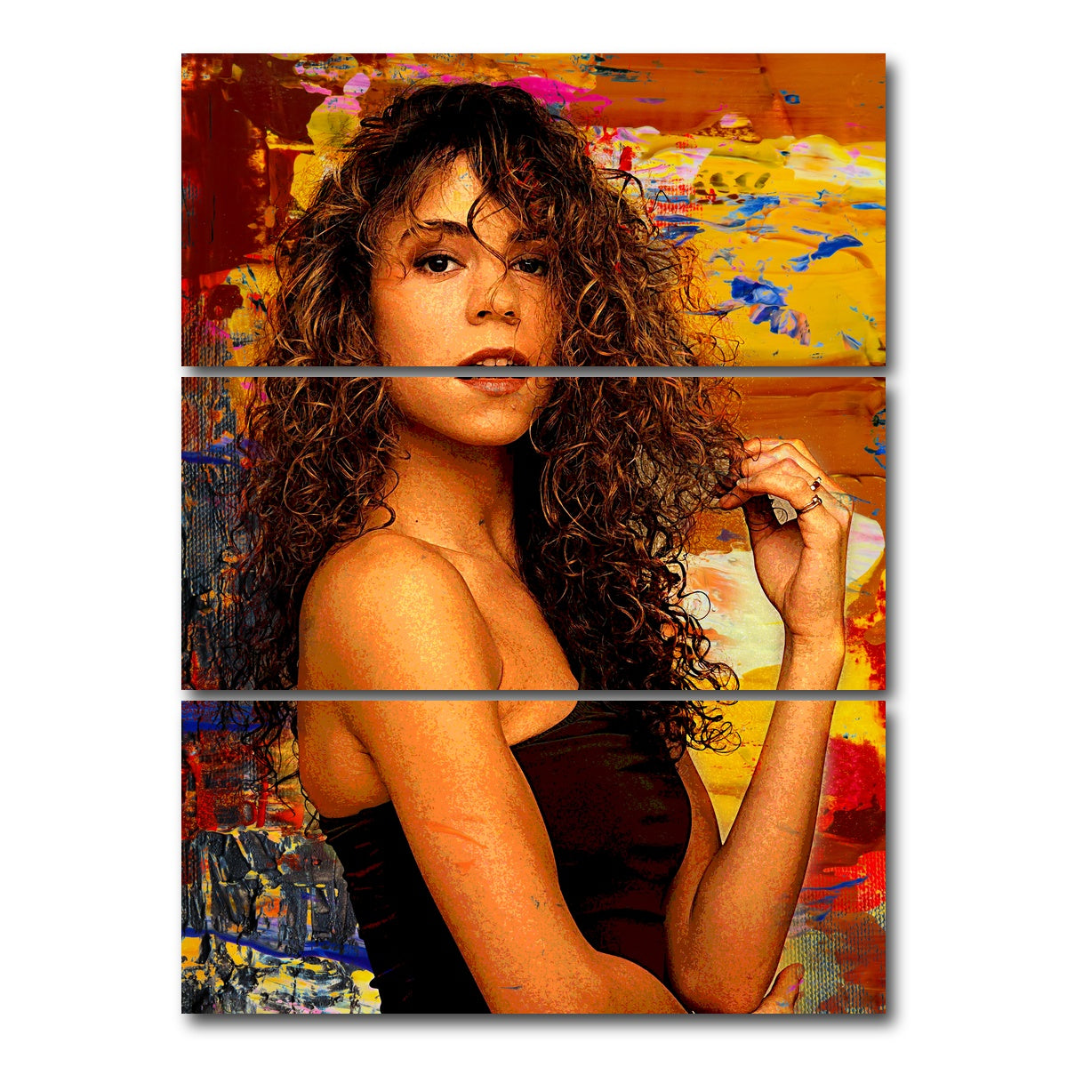 AUTO-MOCKUP WHITE | Mariah Carey | 3 Piece | Gallery Wrap Canvas | group=8x18_stacked