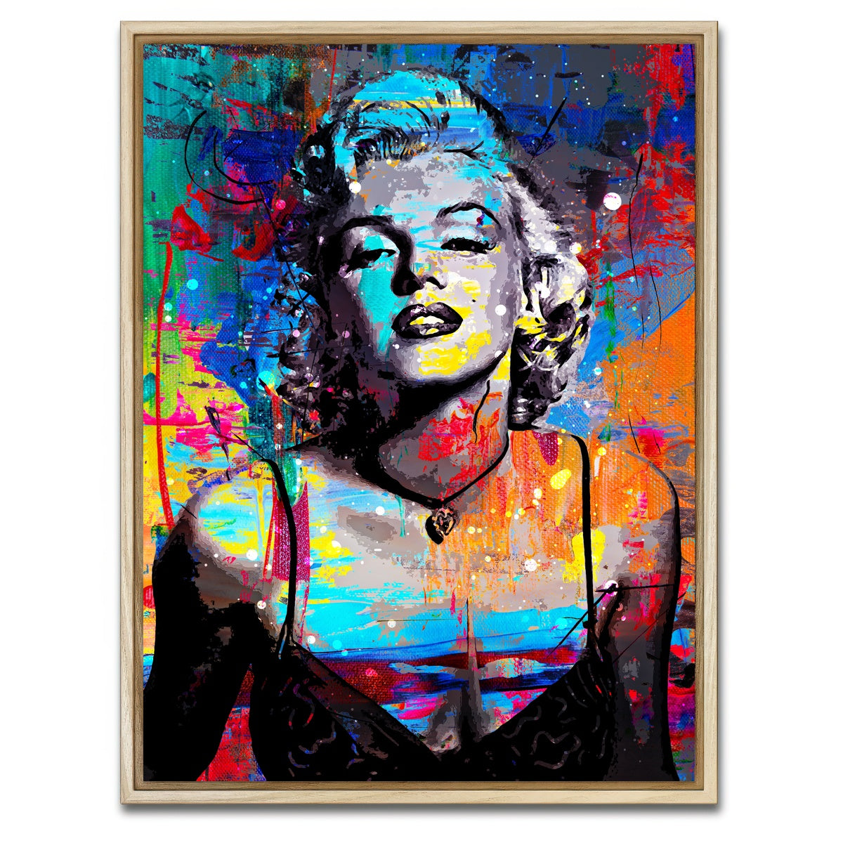 AUTO-MOCKUP WHITE | Marilyn Monroe Colors | 1 Piece | Natural Framed Canvas | group=3x4