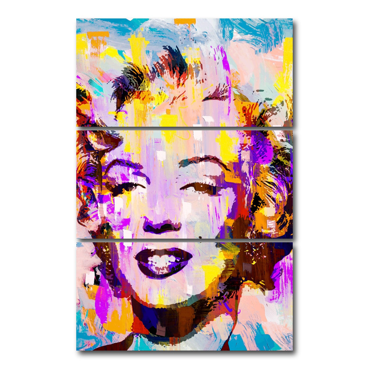 AUTO-MOCKUP WHITE | Marilyn Rain | 3 Piece | Gallery Wrap Canvas | group=12x24_stacked