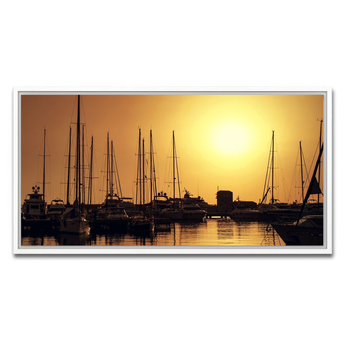 AUTO-MOCKUP WHITE | Marina di Pisa Sunset Tuscany Italy | 1 Piece | White Framed Canvas | group=2x1