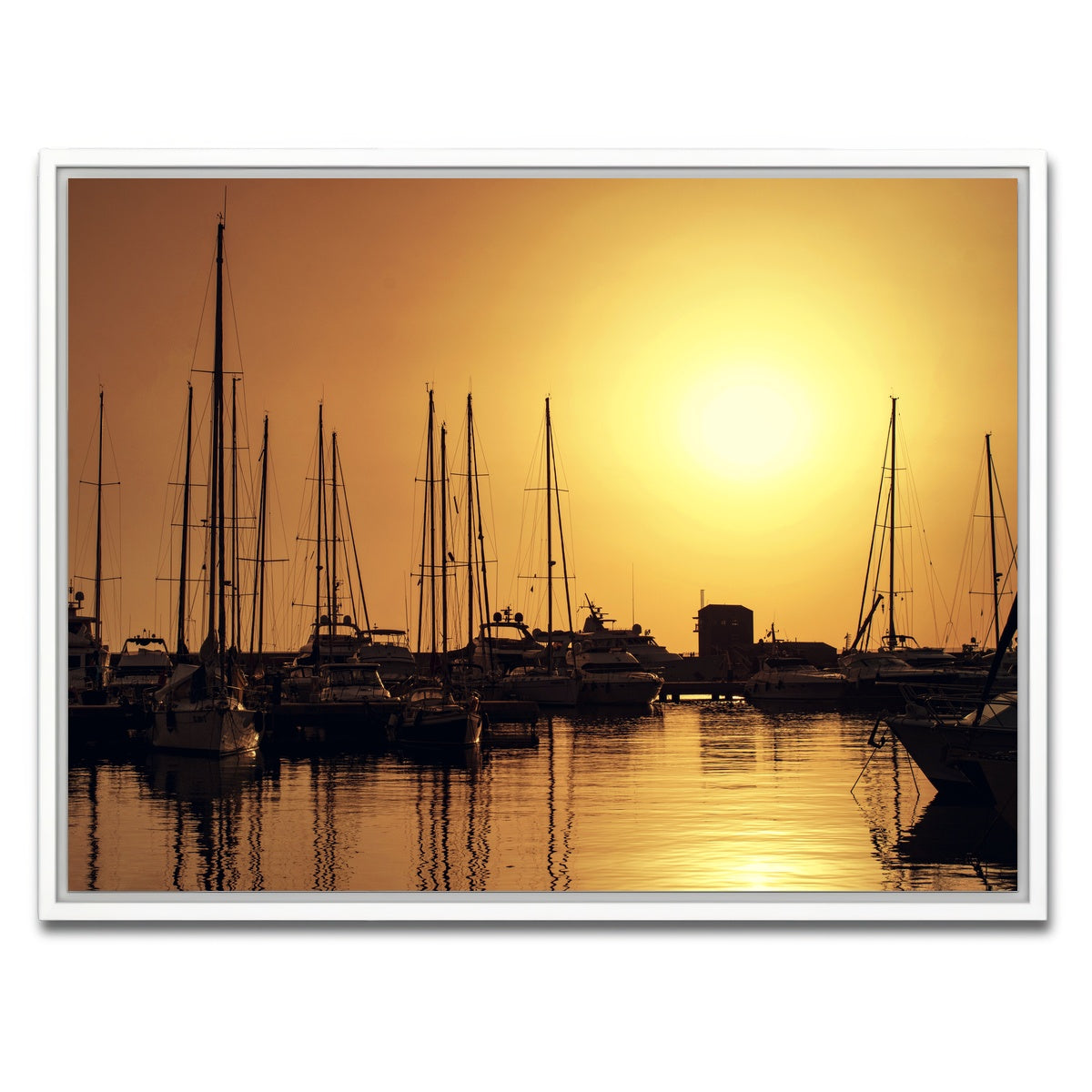 AUTO-MOCKUP WHITE | Marina di Pisa Sunset Tuscany Italy | 1 Piece | White Framed Canvas | group=4x3