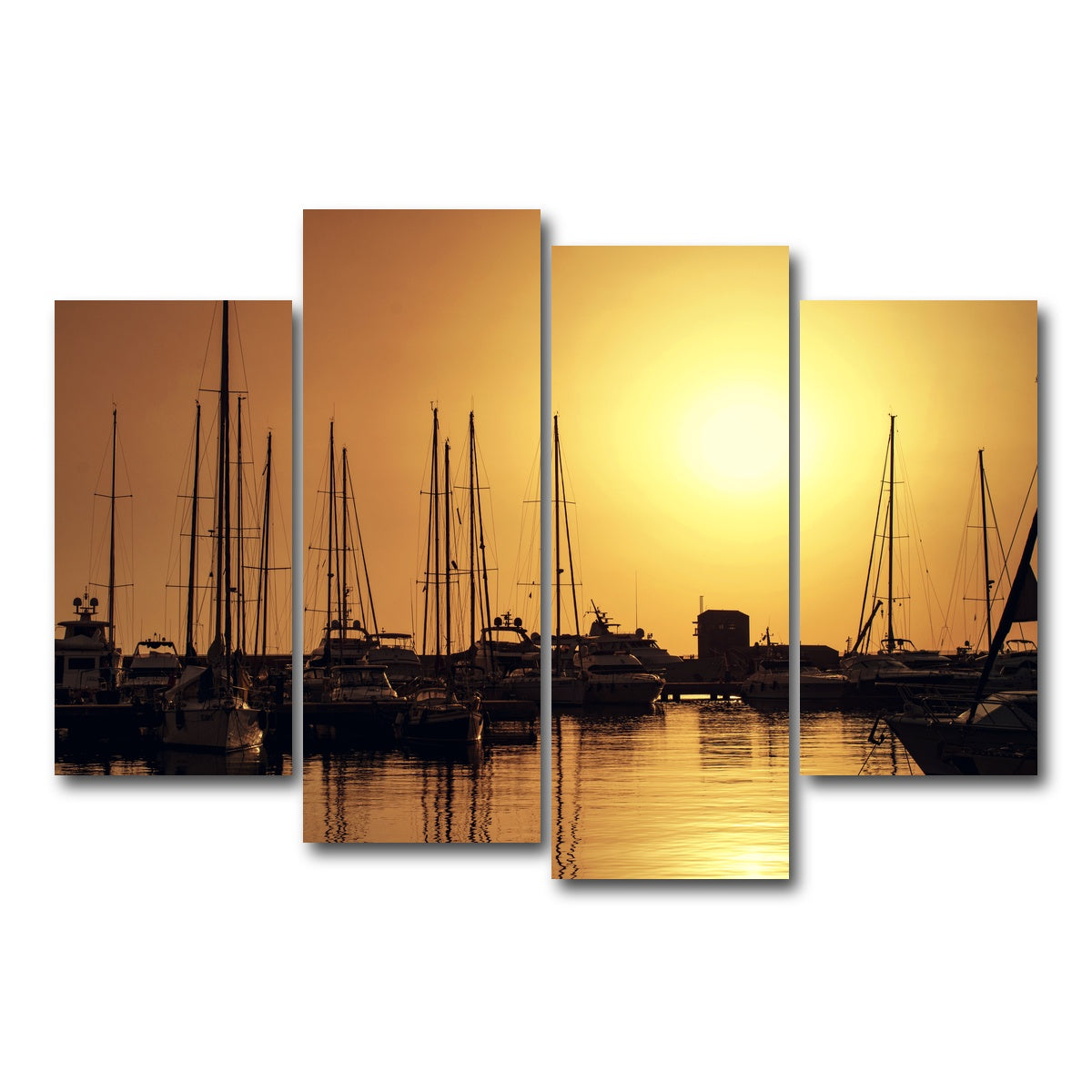 AUTO-MOCKUP WHITE | Marina di Pisa Sunset Tuscany Italy | 4 Piece | Gallery Wrap Canvas | group=4_short