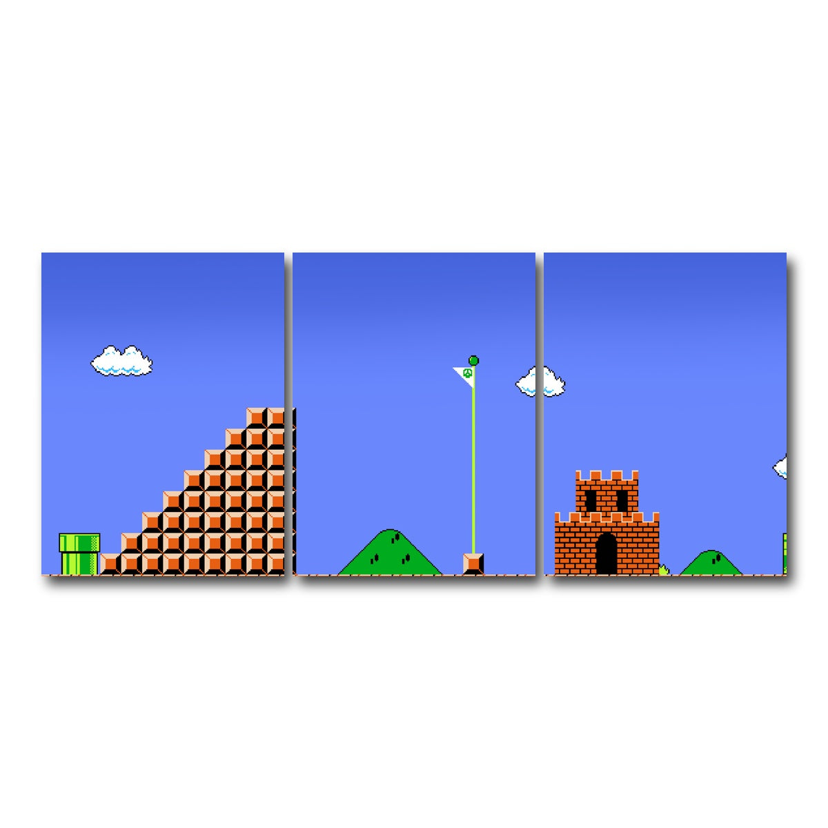 AUTO-MOCKUP WHITE | Mario Bros Finish Line | 3 Piece | Gallery Wrap Canvas | group=18x24