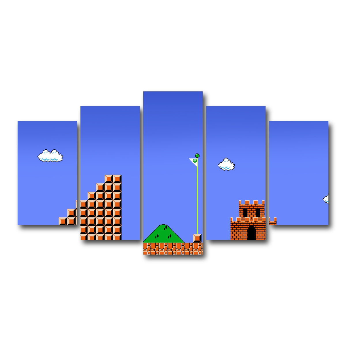 AUTO-MOCKUP WHITE | Mario Bros Finish Line | 5 Piece | Gallery Wrap Canvas | group=5_normal