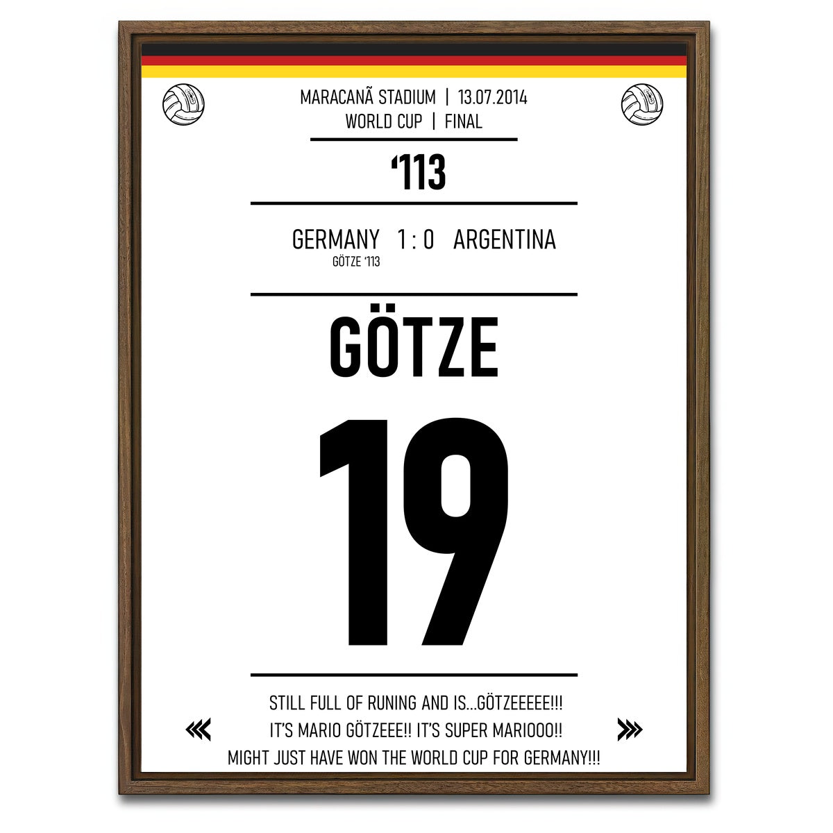 AUTO-MOCKUP WHITE | Mario Gotze | 1 Piece | Walnut Framed Canvas | group=3x4