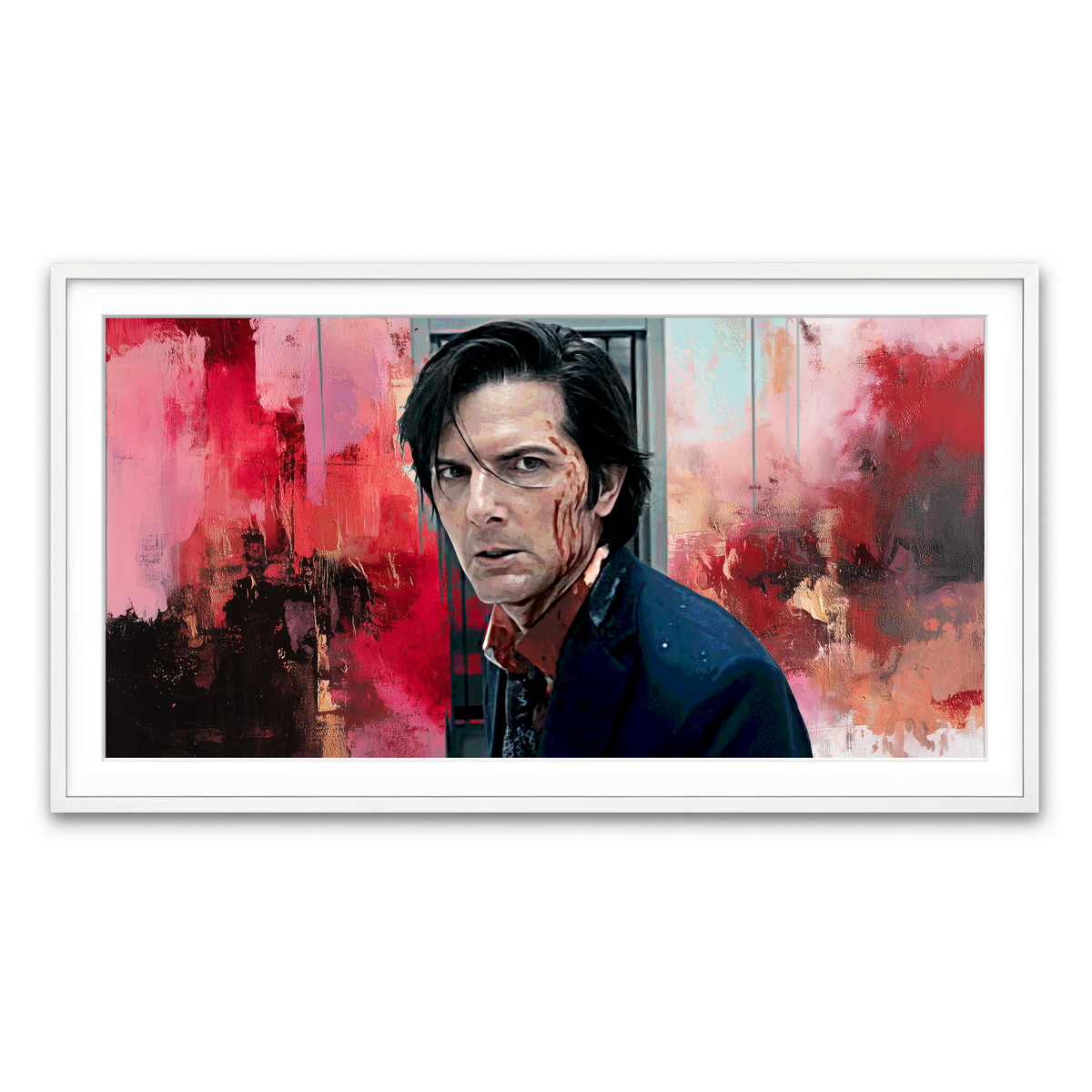 Framed Print 2x1 White