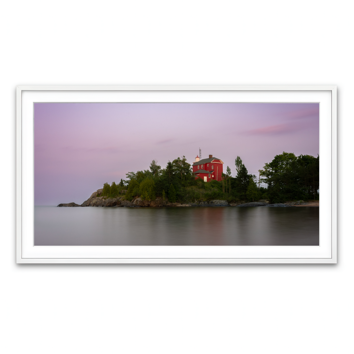 Framed Print 2x1 White