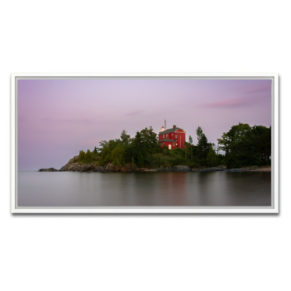 AUTO-MOCKUP WHITE | Marquette Harbor Lighthouse | 1 Piece | White Framed Canvas | group=2x1