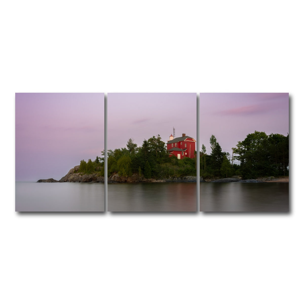 AUTO-MOCKUP WHITE | Marquette Harbor Lighthouse | 3 Piece | Gallery Wrap Canvas | group=18x24