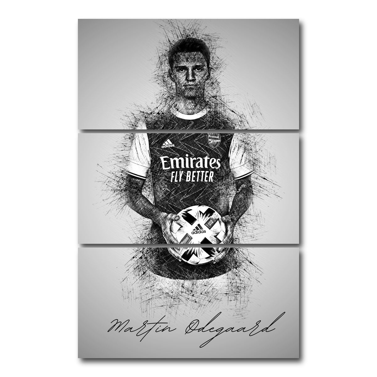 AUTO-MOCKUP WHITE | Martin Odegaard | 3 Piece | Gallery Wrap Canvas | group=12x24_stacked