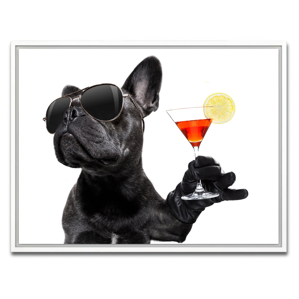 AUTO-MOCKUP WHITE | Martini Dog | 1 Piece | White Framed Canvas | group=4x3