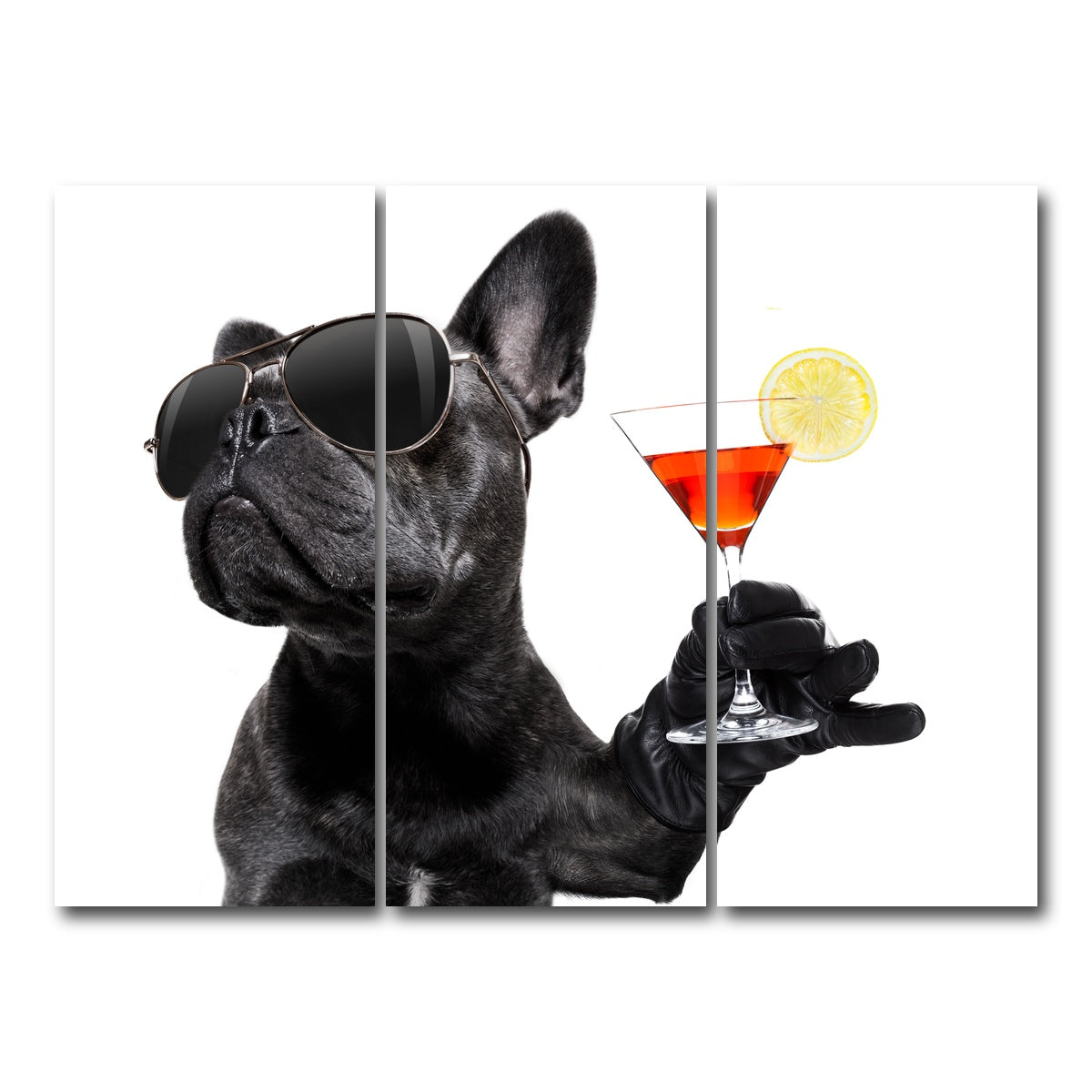 AUTO-MOCKUP WHITE | Martini Dog | 3 Piece | Gallery Wrap Canvas | group=8x18