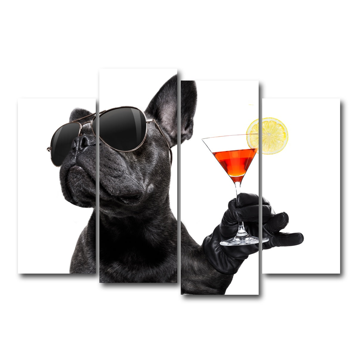 AUTO-MOCKUP WHITE | Martini Dog | 4 Piece | Gallery Wrap Canvas | group=4_normal