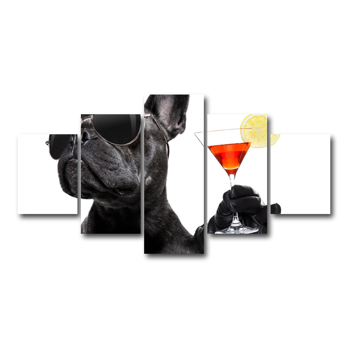 AUTO-MOCKUP WHITE | Martini Dog | 5 Piece | Gallery Wrap Canvas | group=5_short