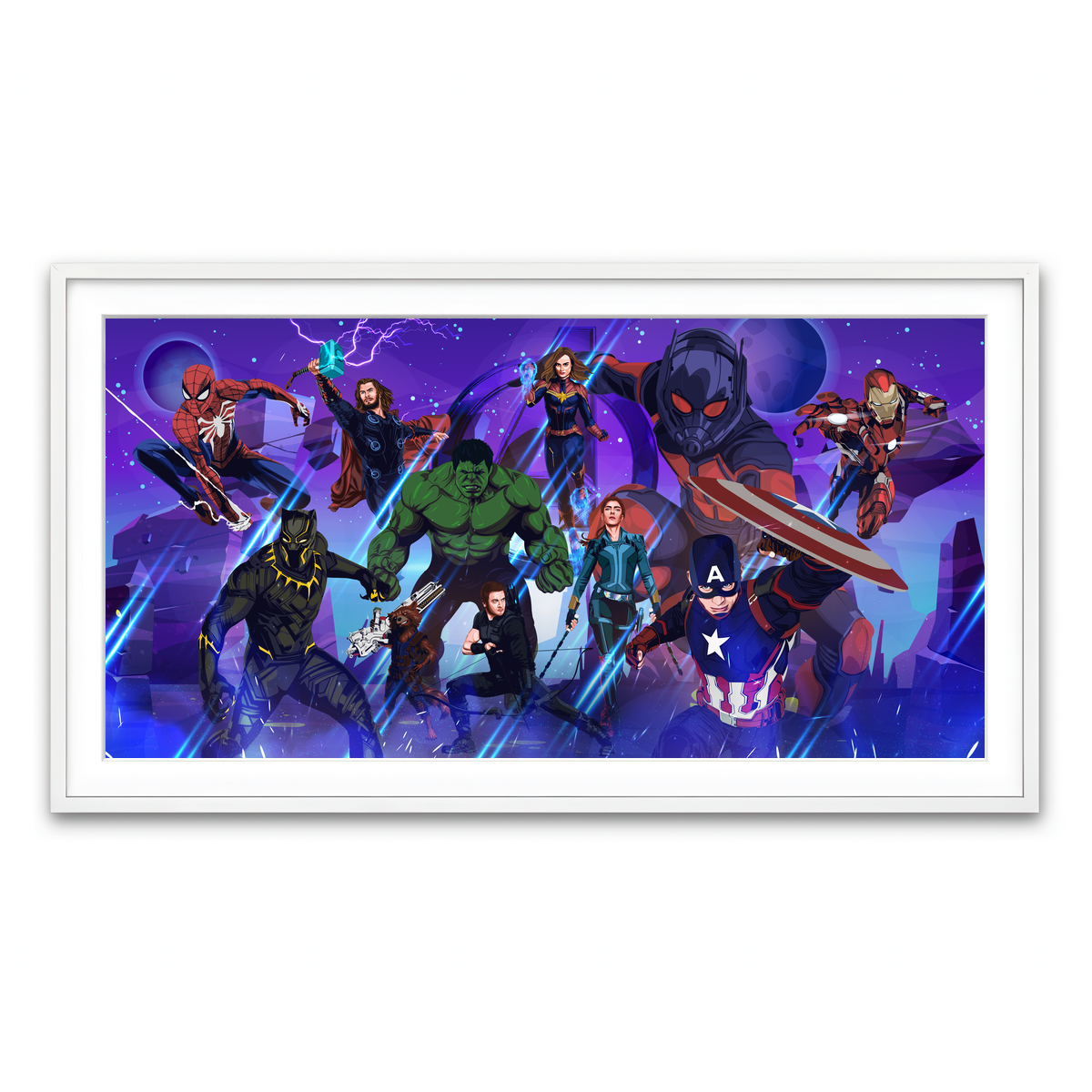 Framed Print 2x1 White