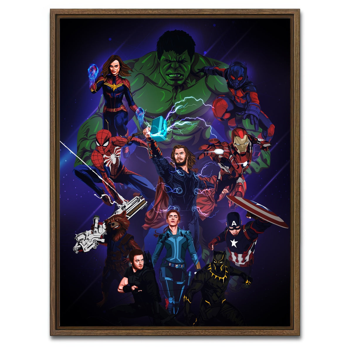 AUTO-MOCKUP WHITE | Marvel Characters | 1 Piece | Walnut Framed Canvas | group=3x4