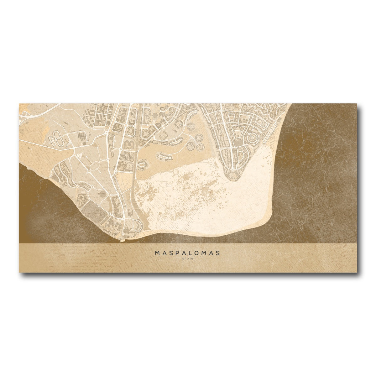 AUTO-MOCKUP WHITE | Maspalomas Map | 1 Piece | Gallery Wrap Canvas | group=2x1