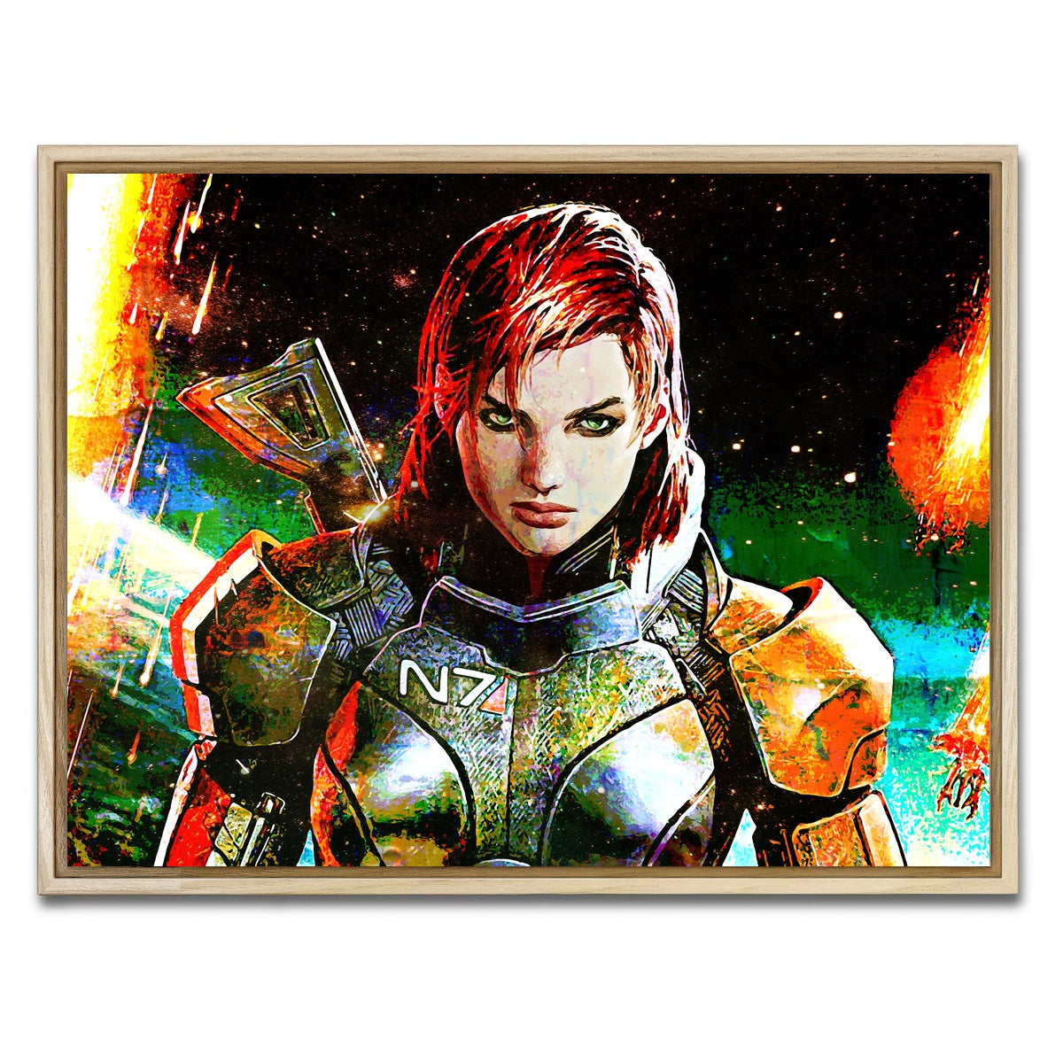 AUTO-MOCKUP WHITE | Mass Effect Femshep | 1 Piece | Natural Framed Canvas | group=4x3