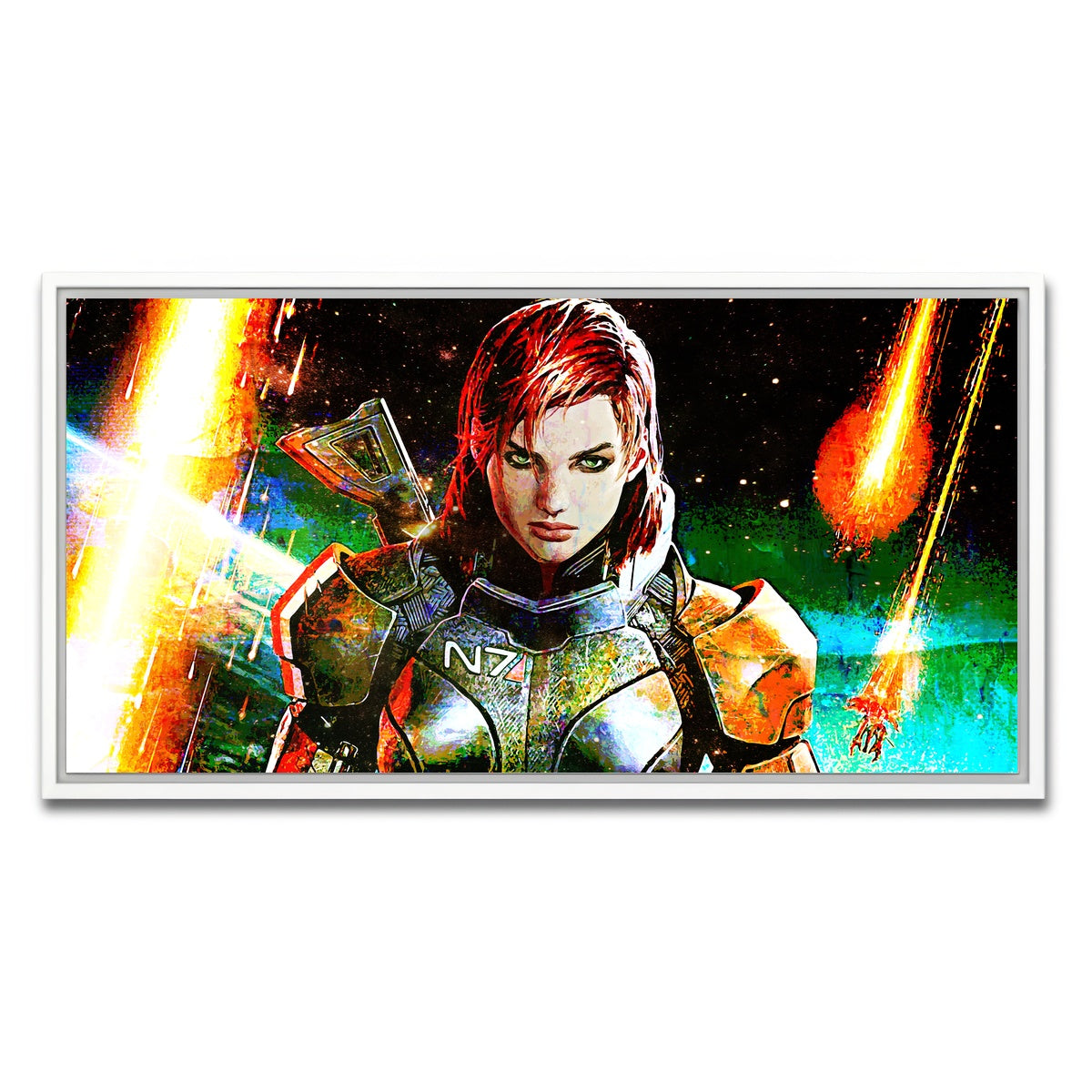 AUTO-MOCKUP WHITE | Mass Effect Femshep | 1 Piece | White Framed Canvas | group=2x1