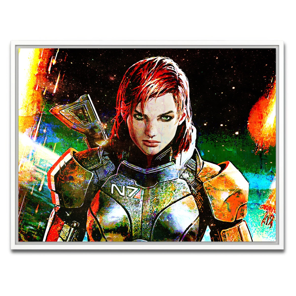 AUTO-MOCKUP WHITE | Mass Effect Femshep | 1 Piece | White Framed Canvas | group=4x3