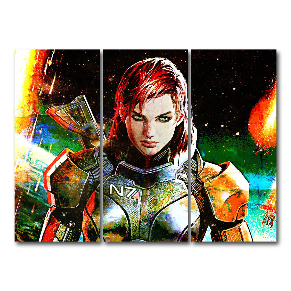 AUTO-MOCKUP WHITE | Mass Effect Femshep | 3 Piece | Gallery Wrap Canvas | group=8x18