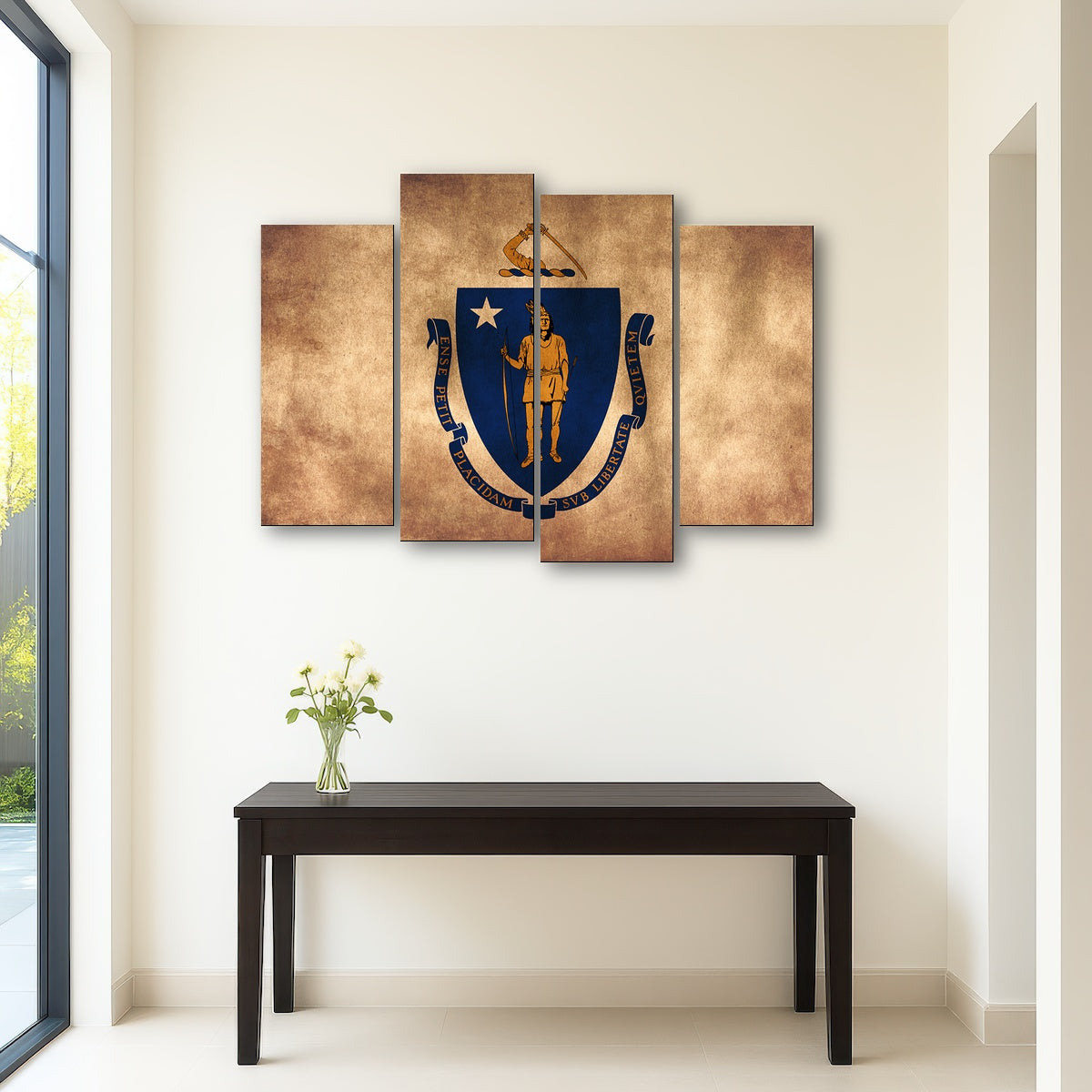 AUTO-MOCKUP ROOM | Massachusetts State Flag Grunge