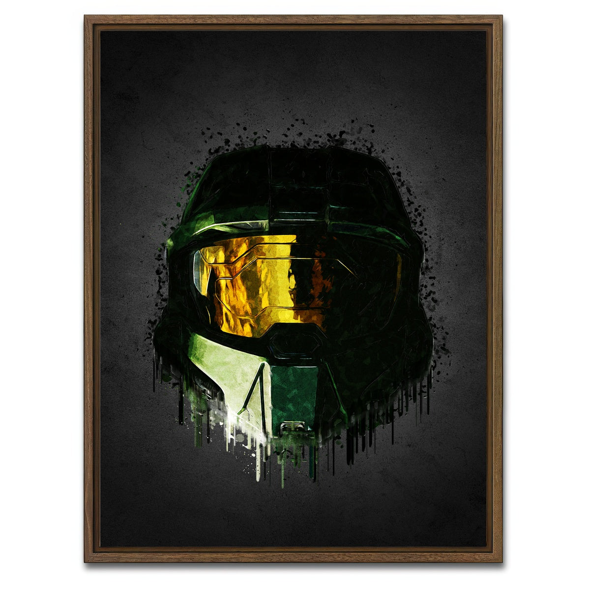 AUTO-MOCKUP WHITE | Master Chief Portrait | 1 Piece | Walnut Framed Canvas | group=3x4