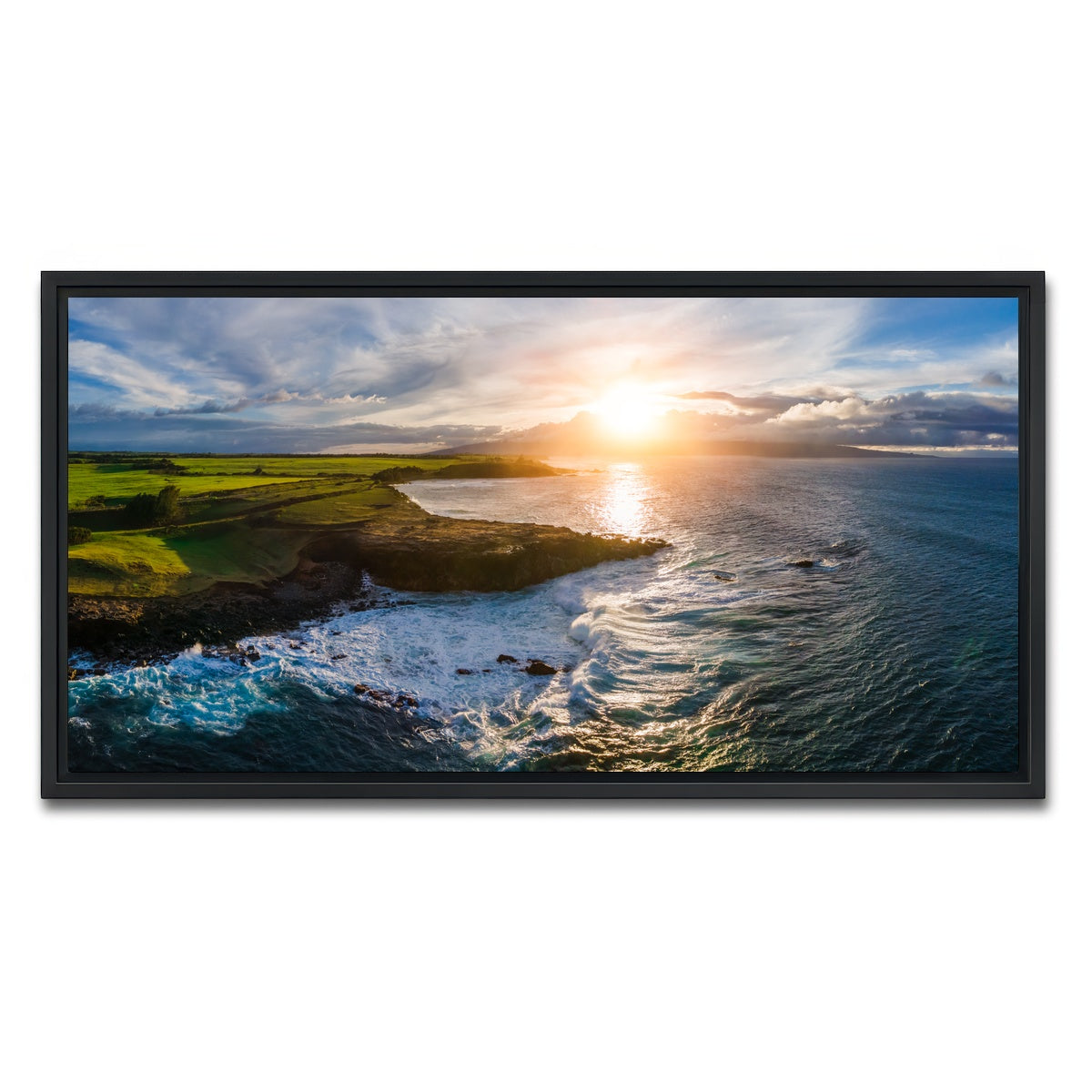 AUTO-MOCKUP WHITE | Maui Coast Sunny | 1 Piece | Black Framed Canvas | group=2x1