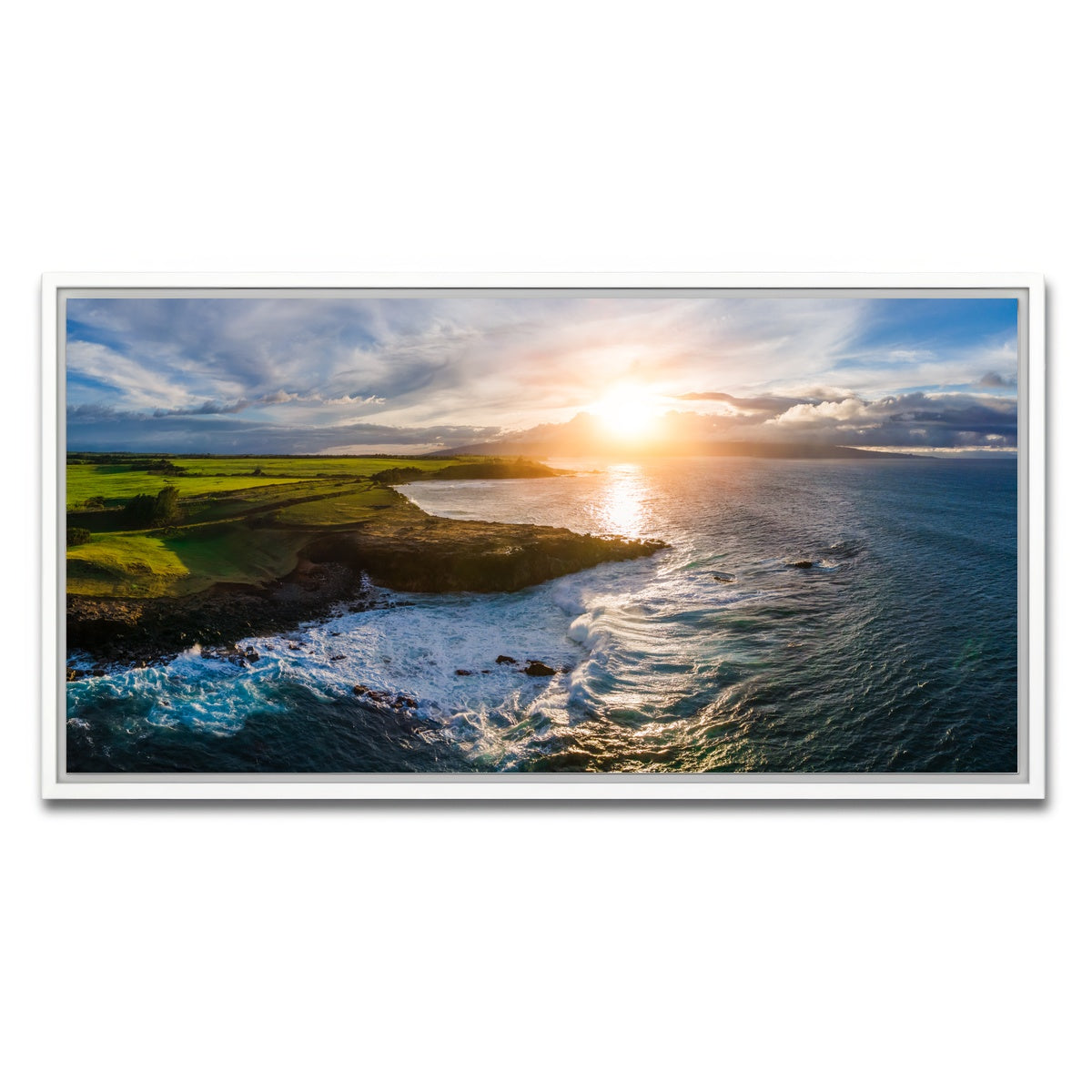 AUTO-MOCKUP WHITE | Maui Coast Sunny | 1 Piece | White Framed Canvas | group=2x1