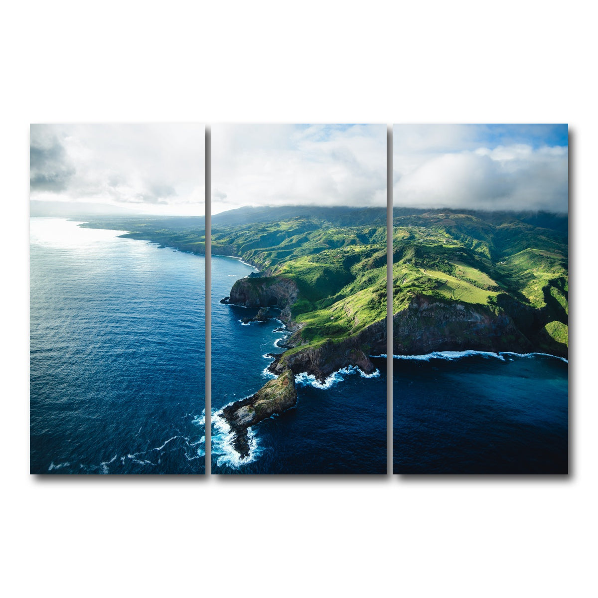 AUTO-MOCKUP WHITE | Maui Coast | 3 Piece | Gallery Wrap Canvas | group=12x24