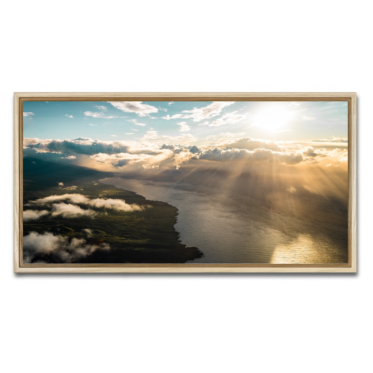 AUTO-MOCKUP WHITE | Maui From Above | 1 Piece | Natural Framed Canvas | group=2x1