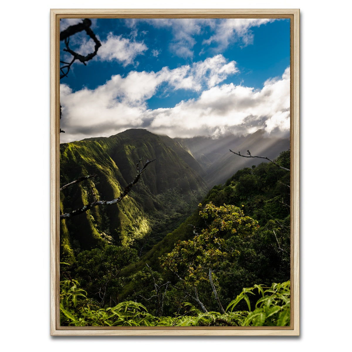 AUTO-MOCKUP WHITE | Maui Landscape | 1 Piece | Natural Framed Canvas | group=3x4