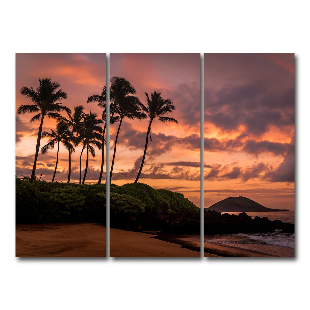 AUTO-MOCKUP WHITE | Maui Morning | 3 Piece | Gallery Wrap Canvas | group=8x18