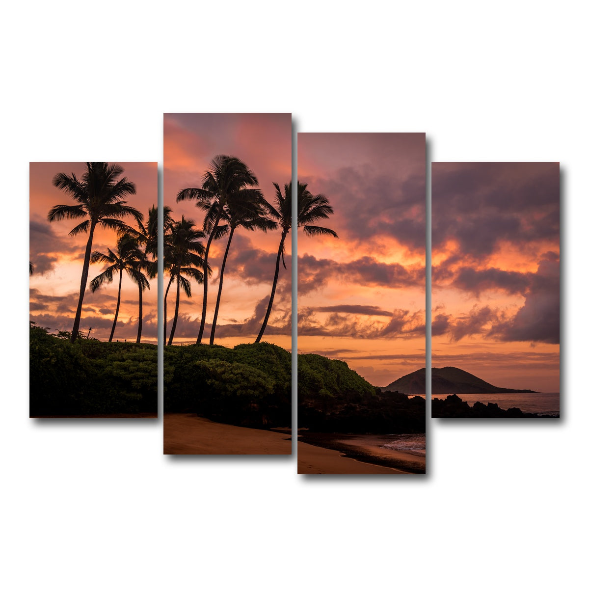 AUTO-MOCKUP WHITE | Maui Morning | 4 Piece | Gallery Wrap Canvas | group=4_short