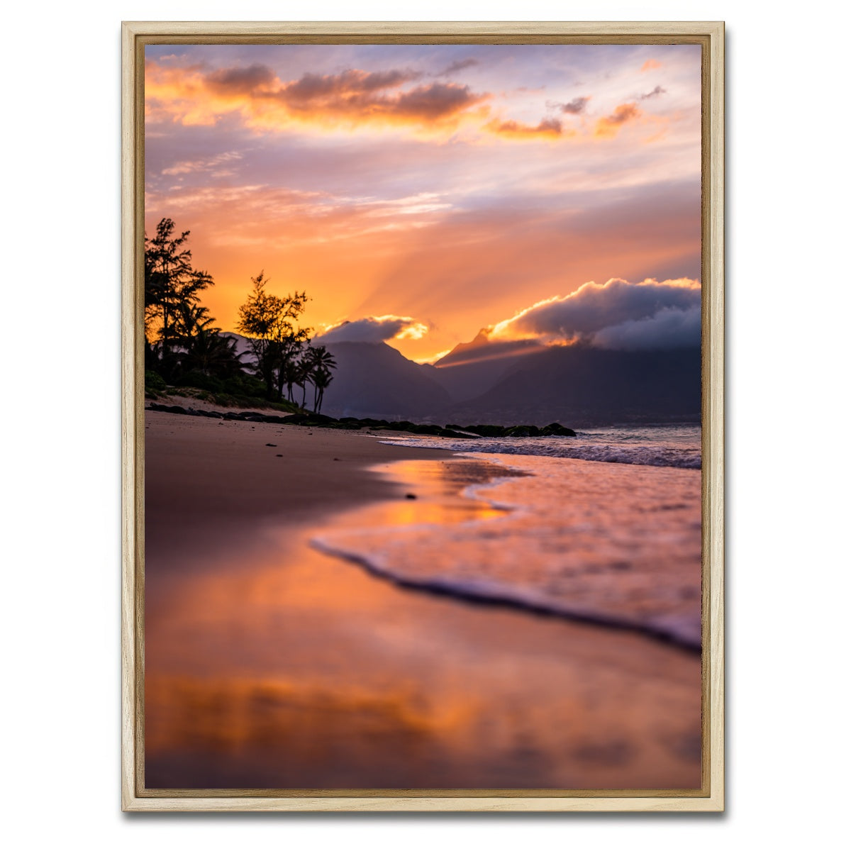 AUTO-MOCKUP WHITE | Maui Reflections | 1 Piece | Natural Framed Canvas | group=3x4