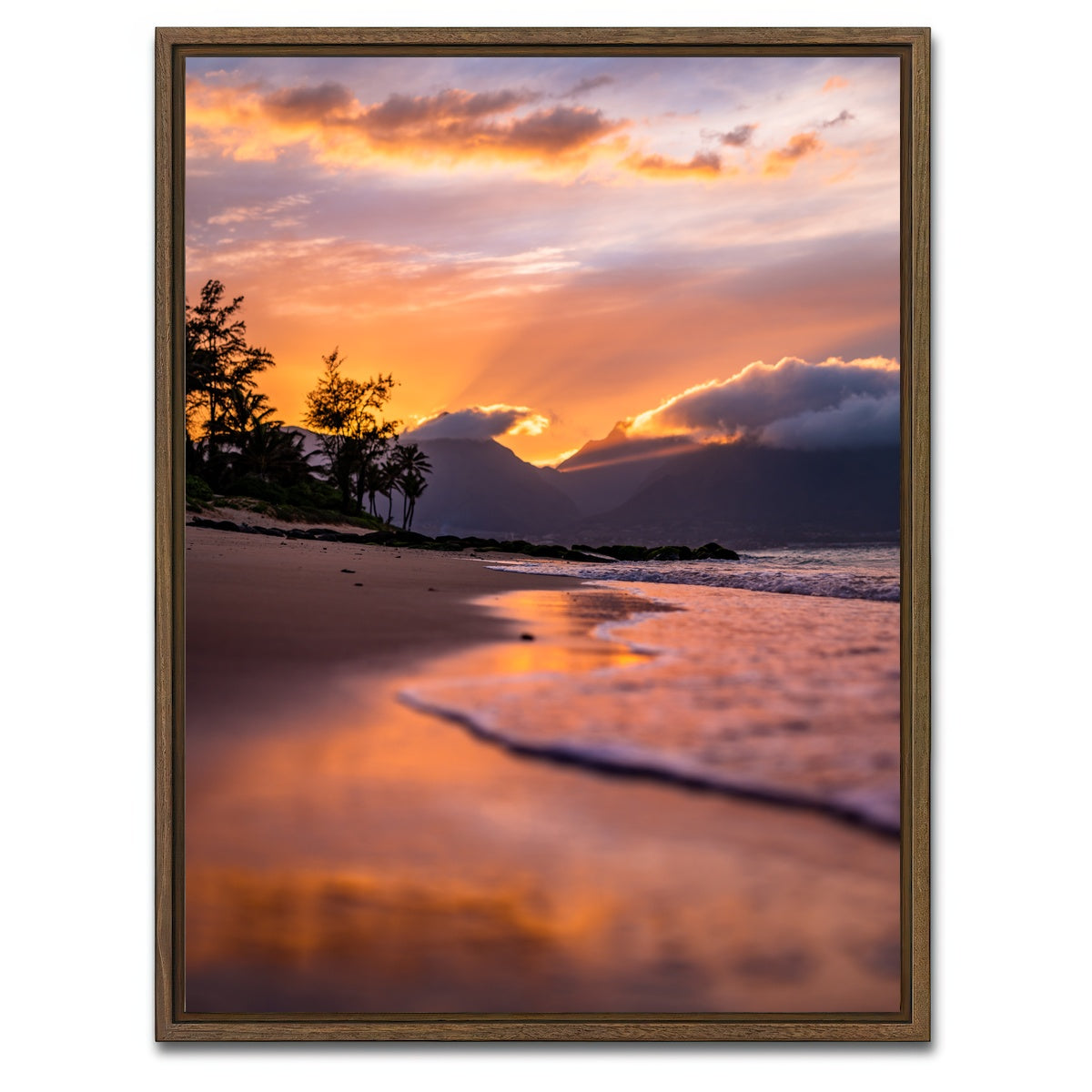 AUTO-MOCKUP WHITE | Maui Reflections | 1 Piece | Walnut Framed Canvas | group=3x4