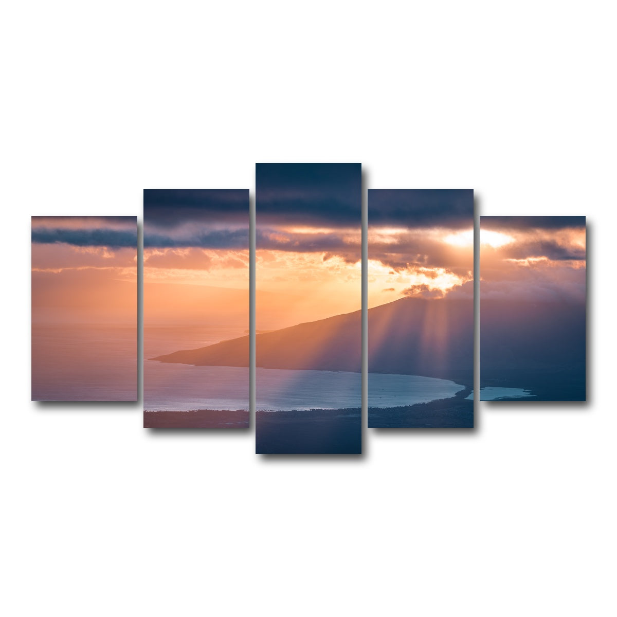 AUTO-MOCKUP WHITE | Maui Sun Rays | 5 Piece | Gallery Wrap Canvas | group=5_normal