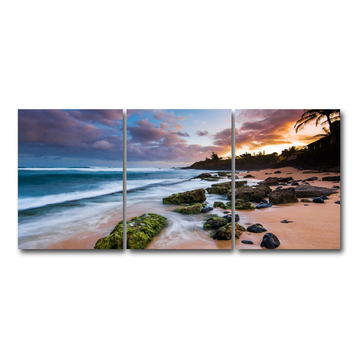 AUTO-MOCKUP WHITE | Maui Sunrise | 3 Piece | Gallery Wrap Canvas | group=18x24