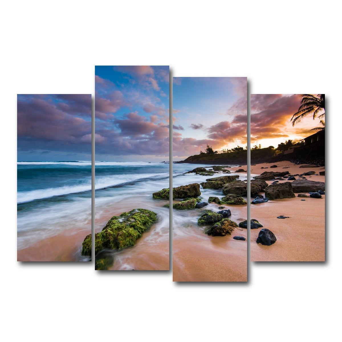 AUTO-MOCKUP WHITE | Maui Sunrise | 4 Piece | Gallery Wrap Canvas | group=4_normal