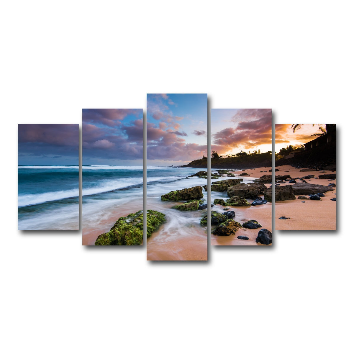 AUTO-MOCKUP WHITE | Maui Sunrise | 5 Piece | Gallery Wrap Canvas | group=5_normal