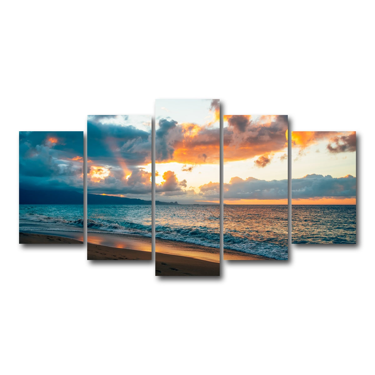 AUTO-MOCKUP WHITE | Maui Sunset | 5 Piece | Gallery Wrap Canvas | group=5_normal