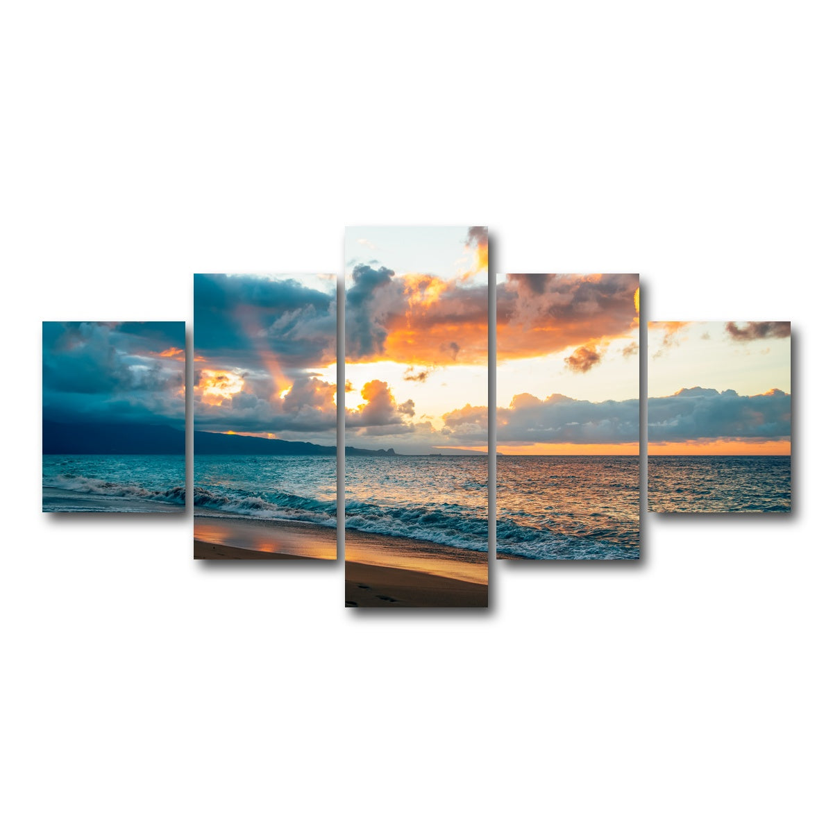 AUTO-MOCKUP WHITE | Maui Sunset | 5 Piece | Gallery Wrap Canvas | group=5_short