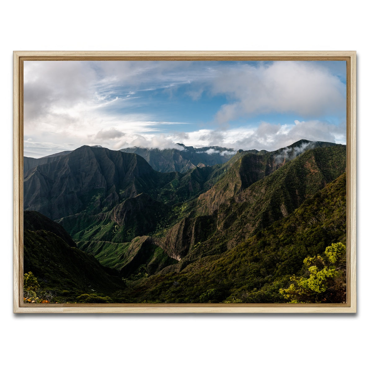 AUTO-MOCKUP WHITE | Maui Valley Panorama | 1 Piece | Natural Framed Canvas | group=4x3