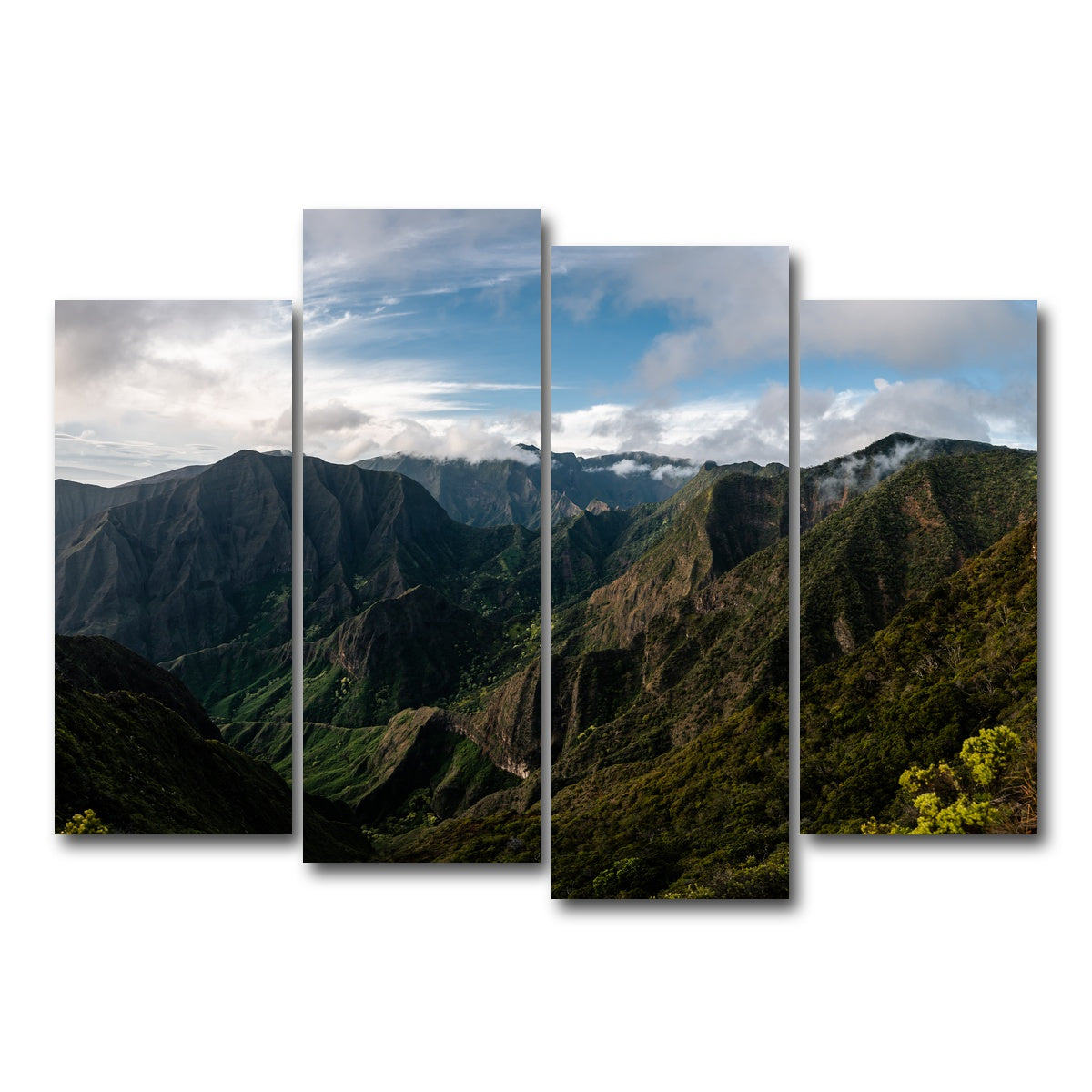 AUTO-MOCKUP WHITE | Maui Valley Panorama | 4 Piece | Gallery Wrap Canvas | group=4_normal