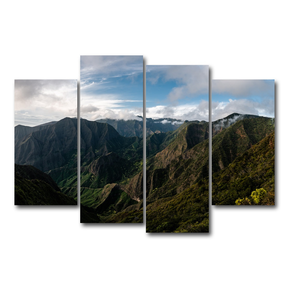 AUTO-MOCKUP WHITE | Maui Valley Panorama | 4 Piece | Gallery Wrap Canvas | group=4_short